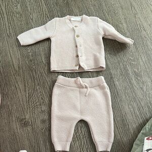 Kids Pink Knit Matching Set